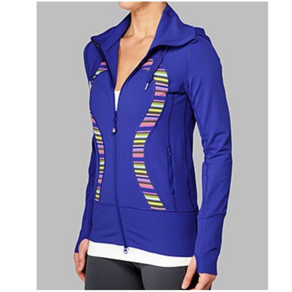 Lululemon Rainbow Stripe Royal Blue Stride Jacket